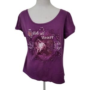 Bit & Bridle Wild At Heart Tee Purple sz XL
